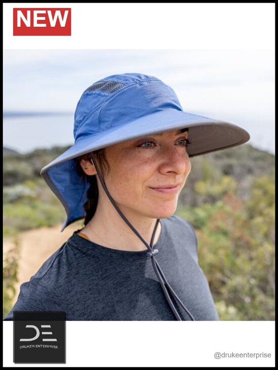 UPF 50+ Sun Hat with Neck Cape, Water Resistant Nylon, Packable main image 4